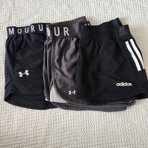 Set Of 3 Athletic Shorts- Under Armour, Adidas